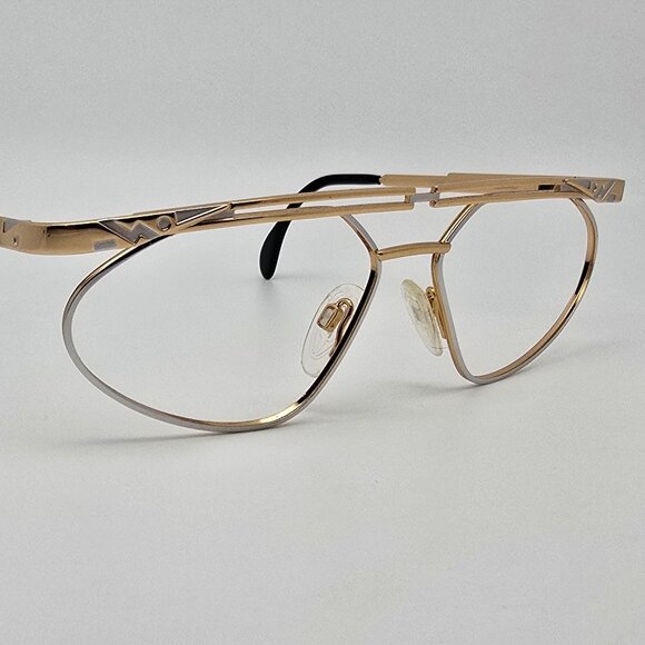 Cazal Mod 256 Col 963 Gold Silver Aviator Sunglasses Frame w/ Case Germany 57mm - Picture 7 of 15